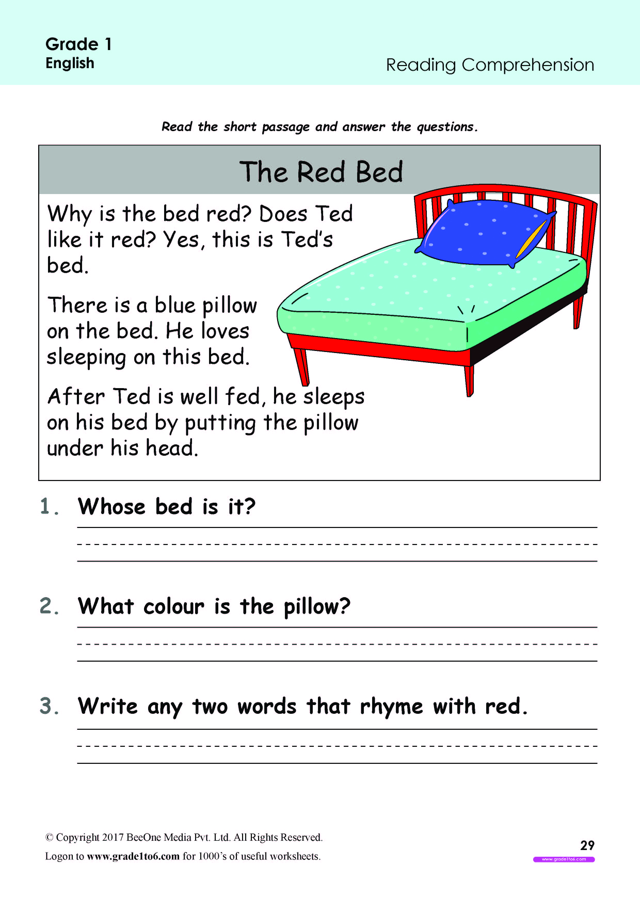 short texts for reading comprehension elementary