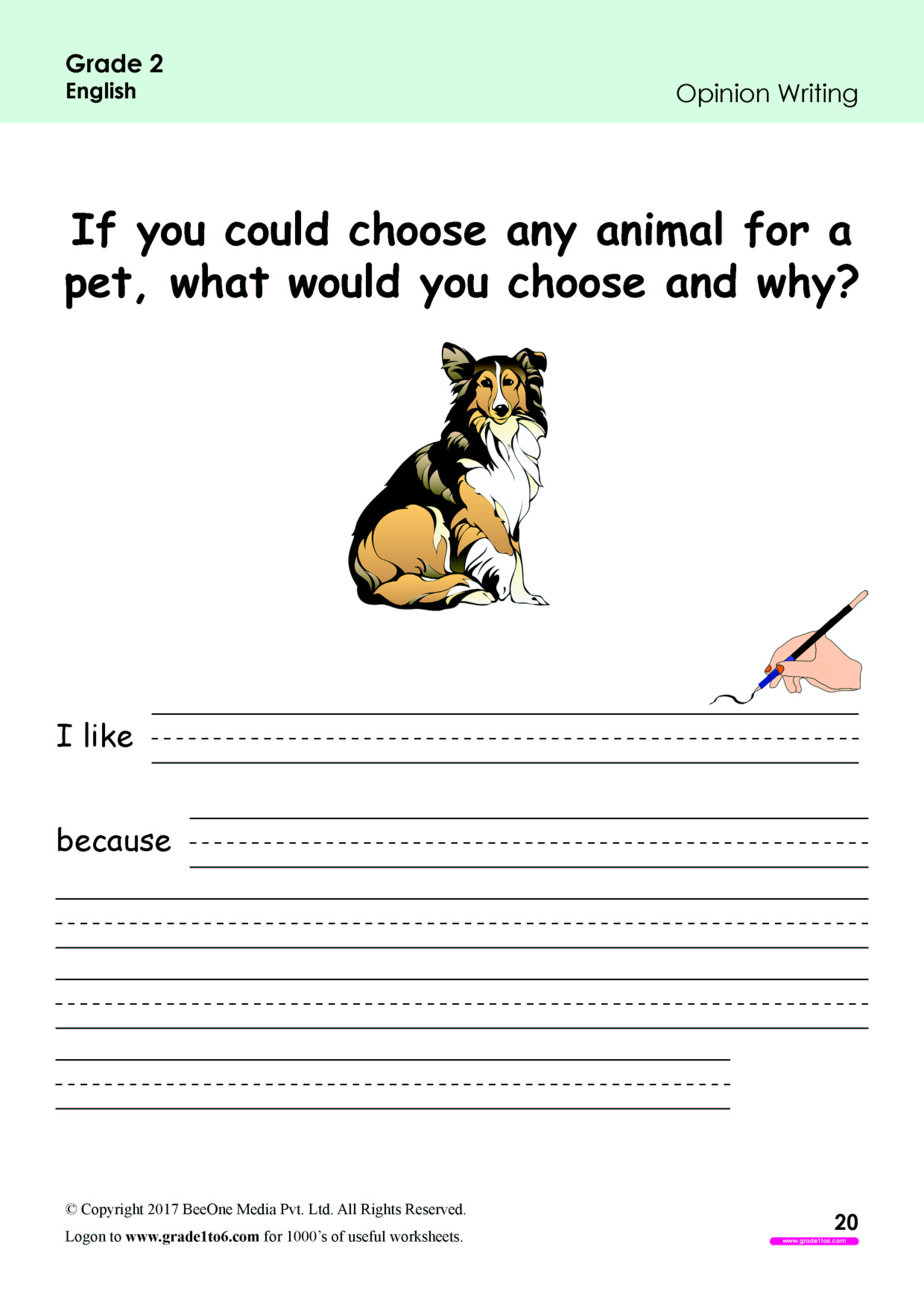 opinion writing worksheets for grade 2wwwgrade1to6com