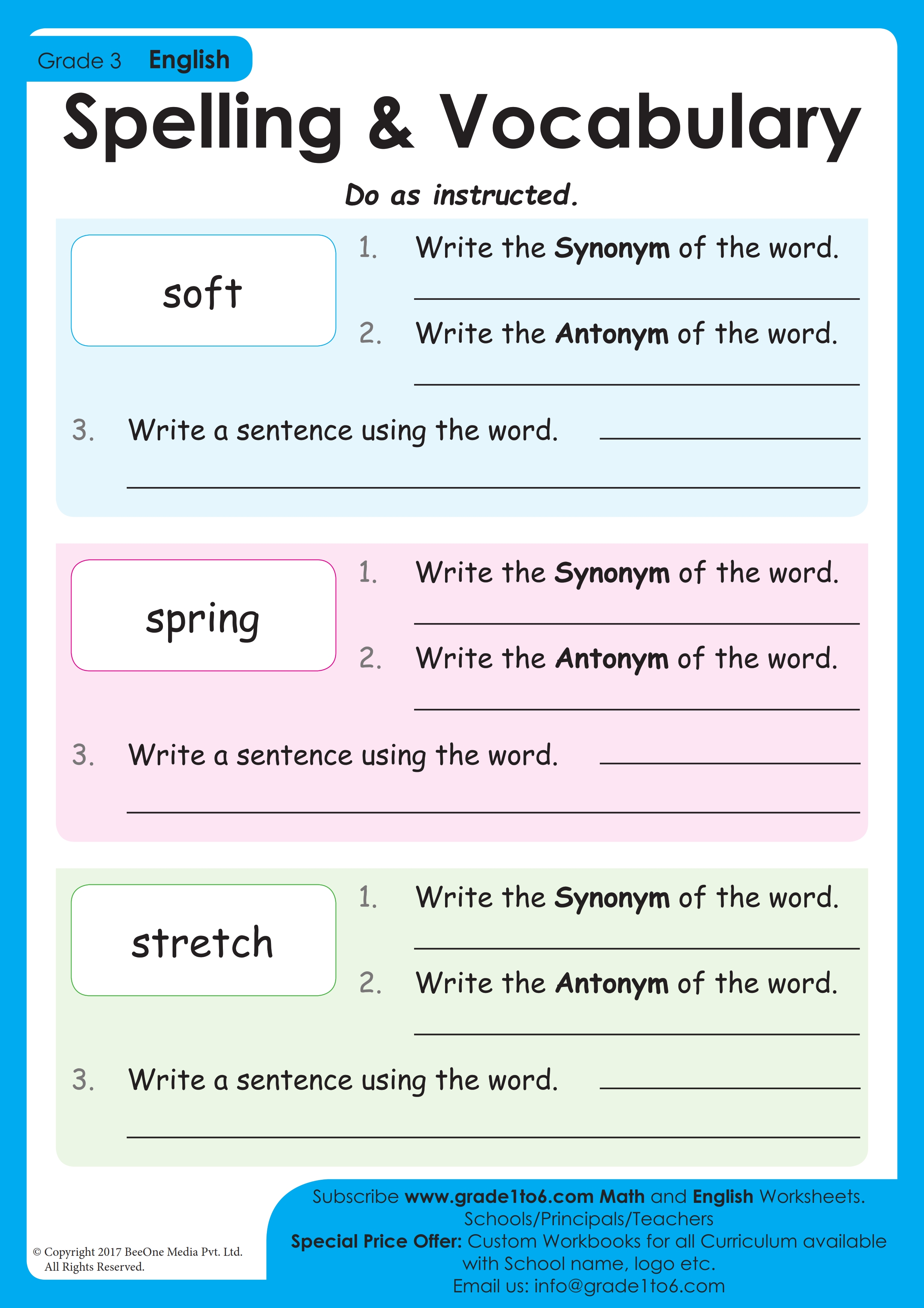 Synonym Worksheet 3