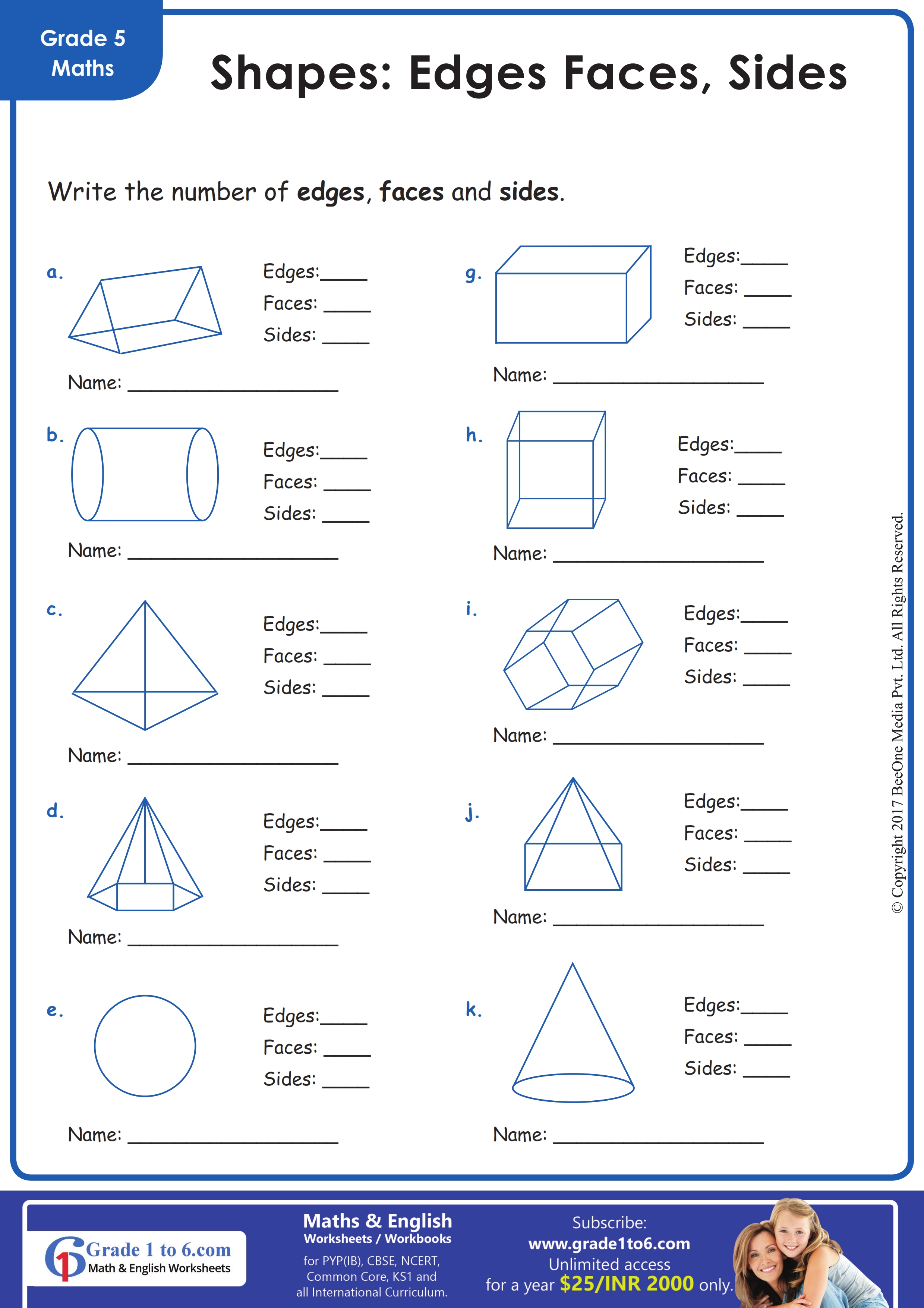 3d shapes faces edges vertices