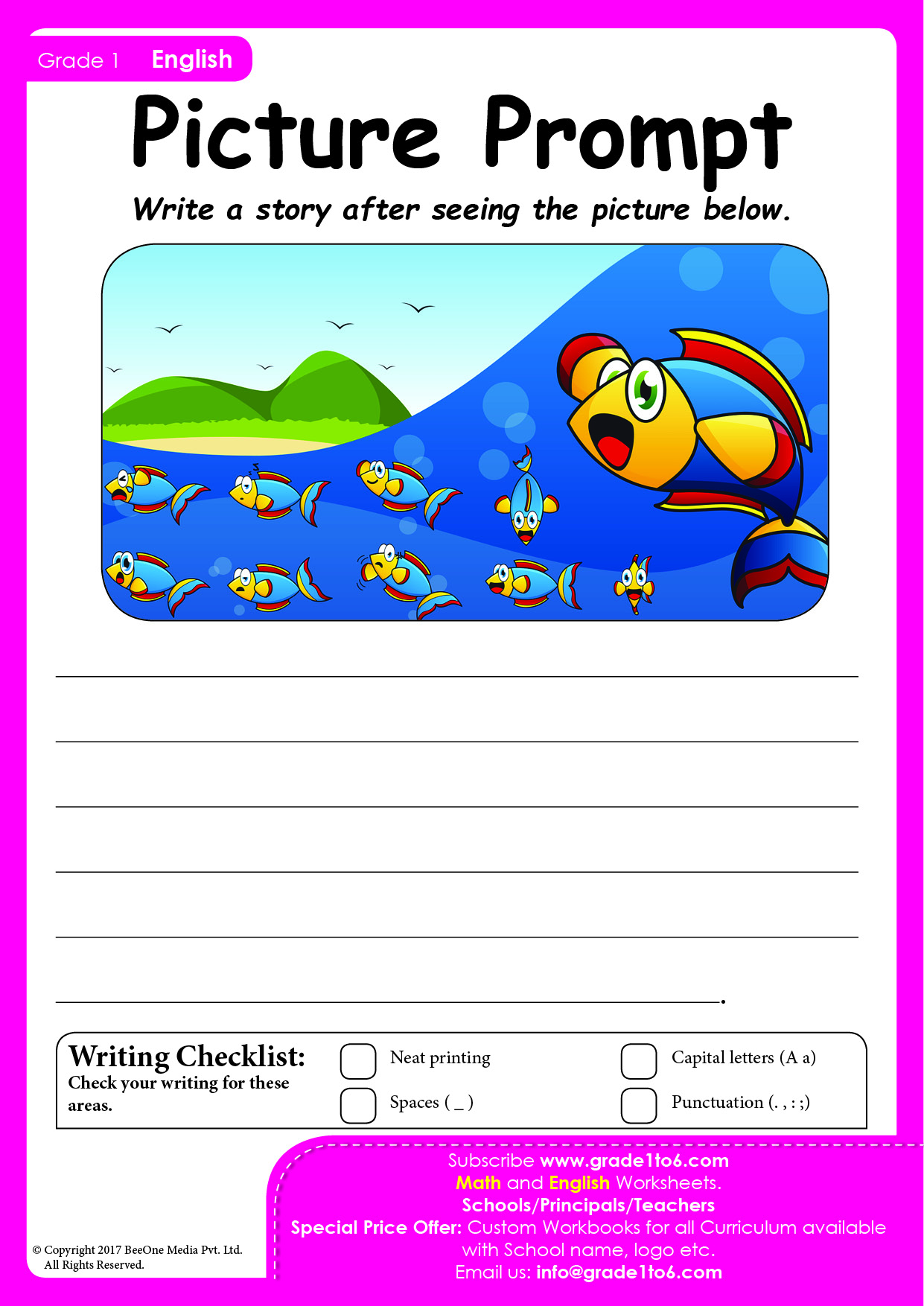 creative writing assignments for grade 1