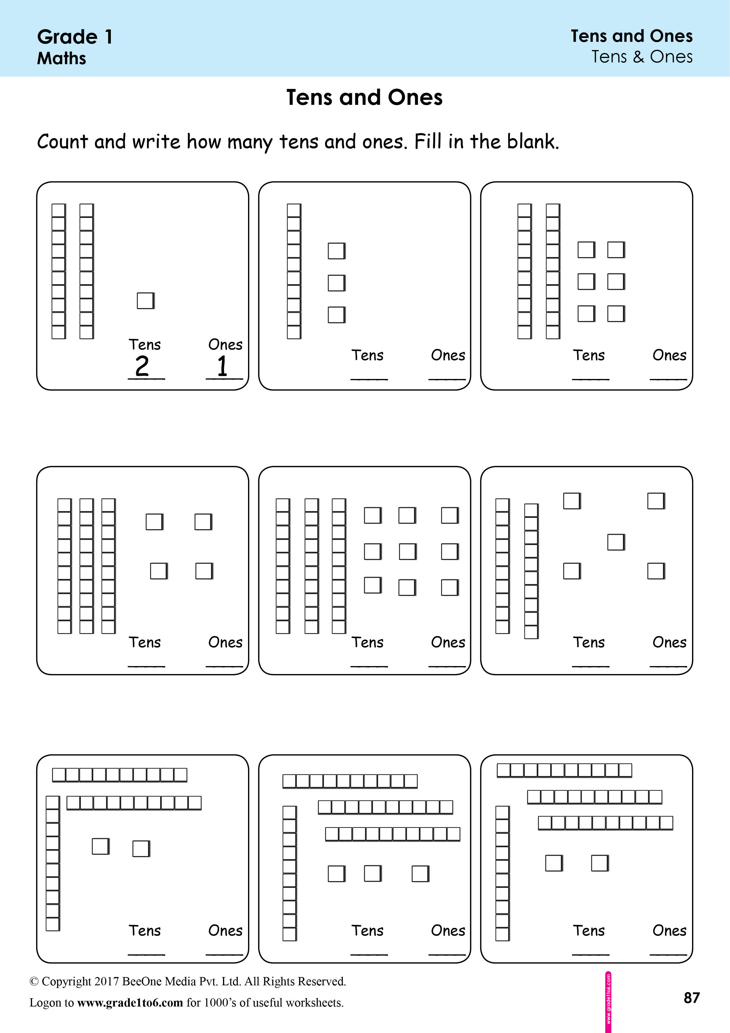 Tens And Ones Worksheet For Class 1 1st Grade Math Wo - vrogue.co