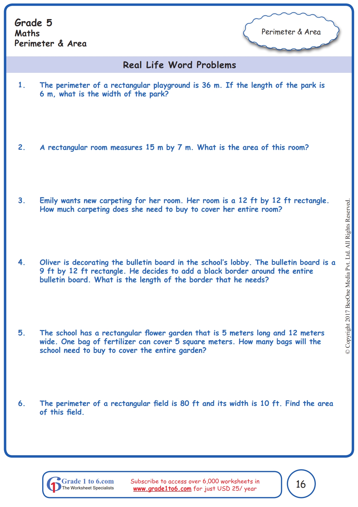 Algebra 1 Perimeter Word Problems Worksheet