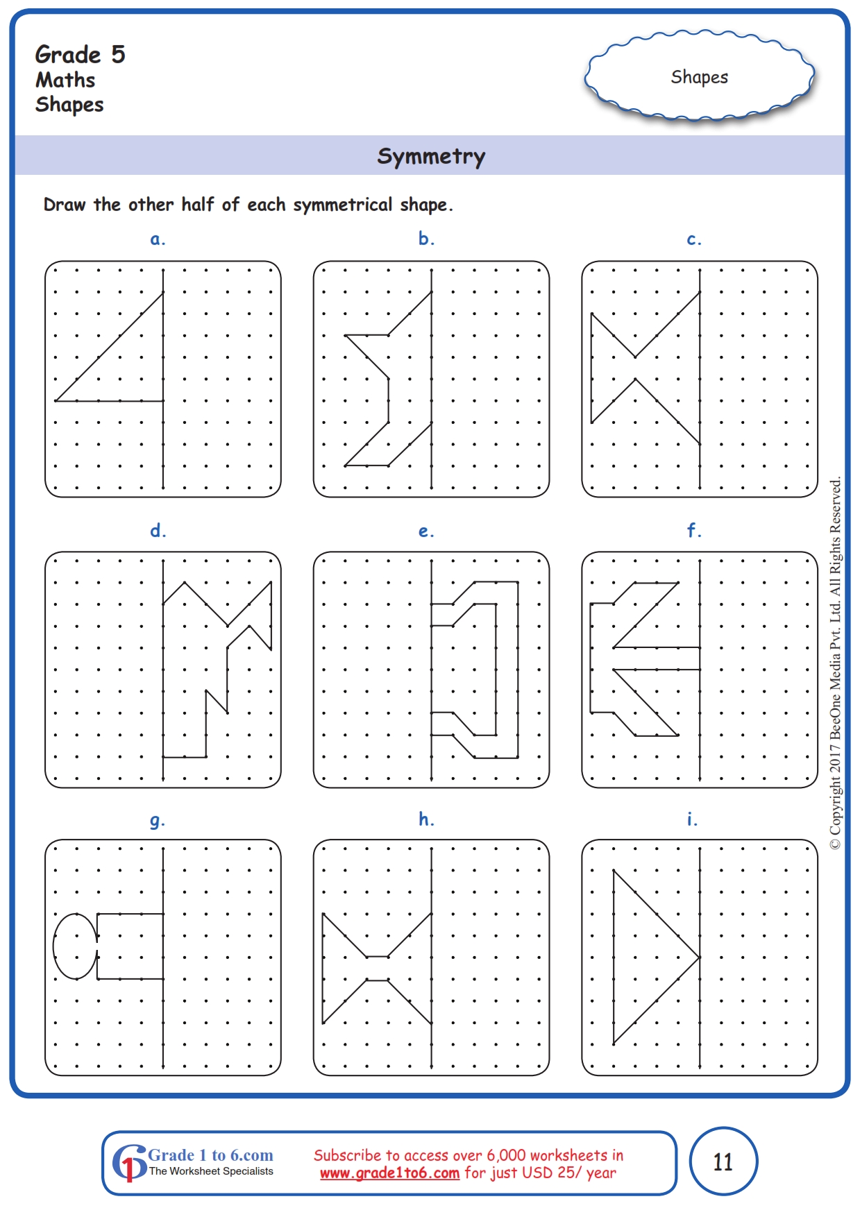 Lines Of Symmetry Worksheets Grade 5