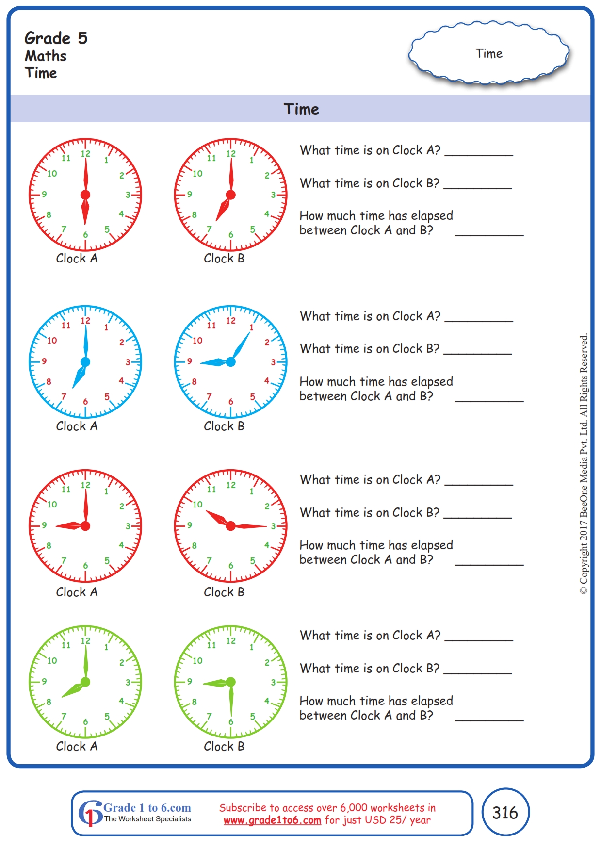 telling time worksheets grade 5wwwgrade1to6com