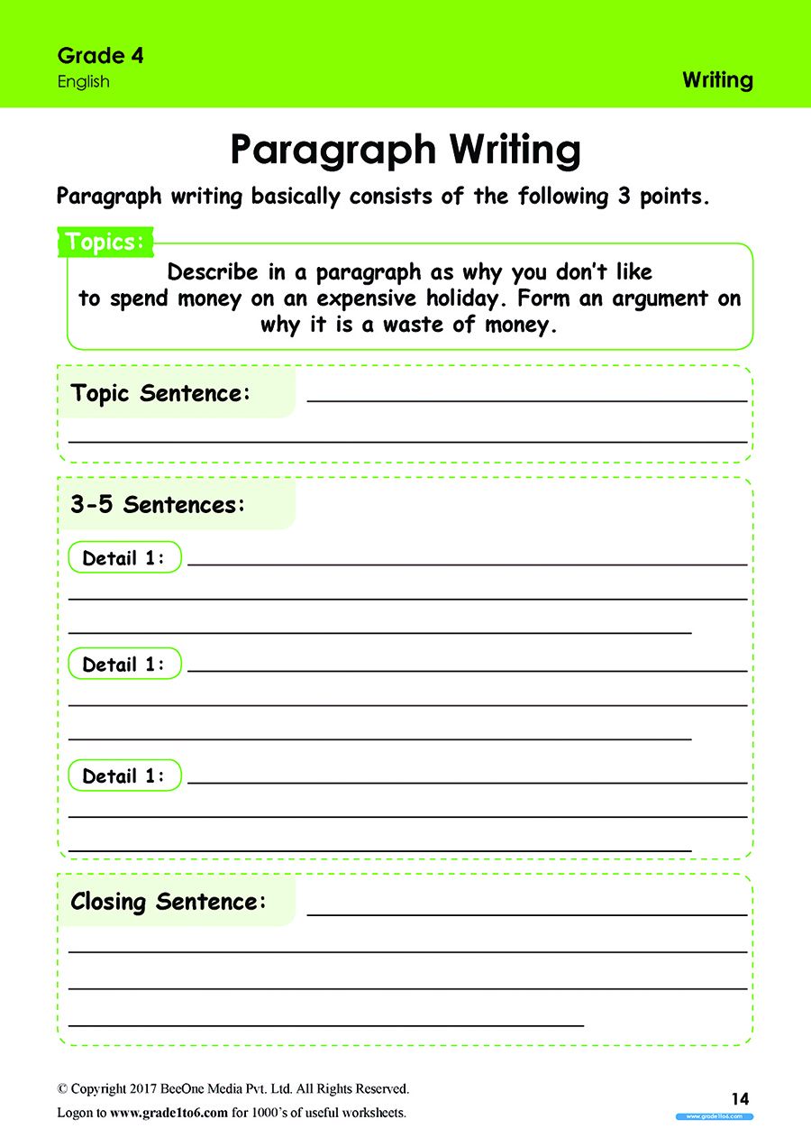 Grade 4 Grammar & Writing Worksheets